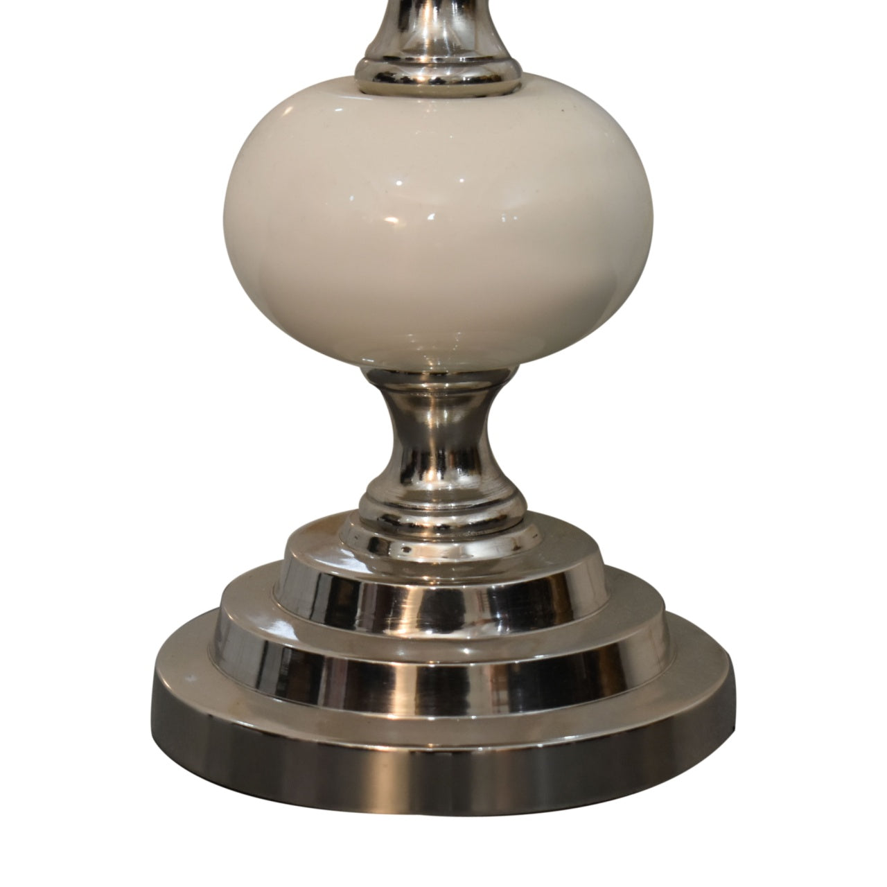 Closeup of white bubble decorative candle holder