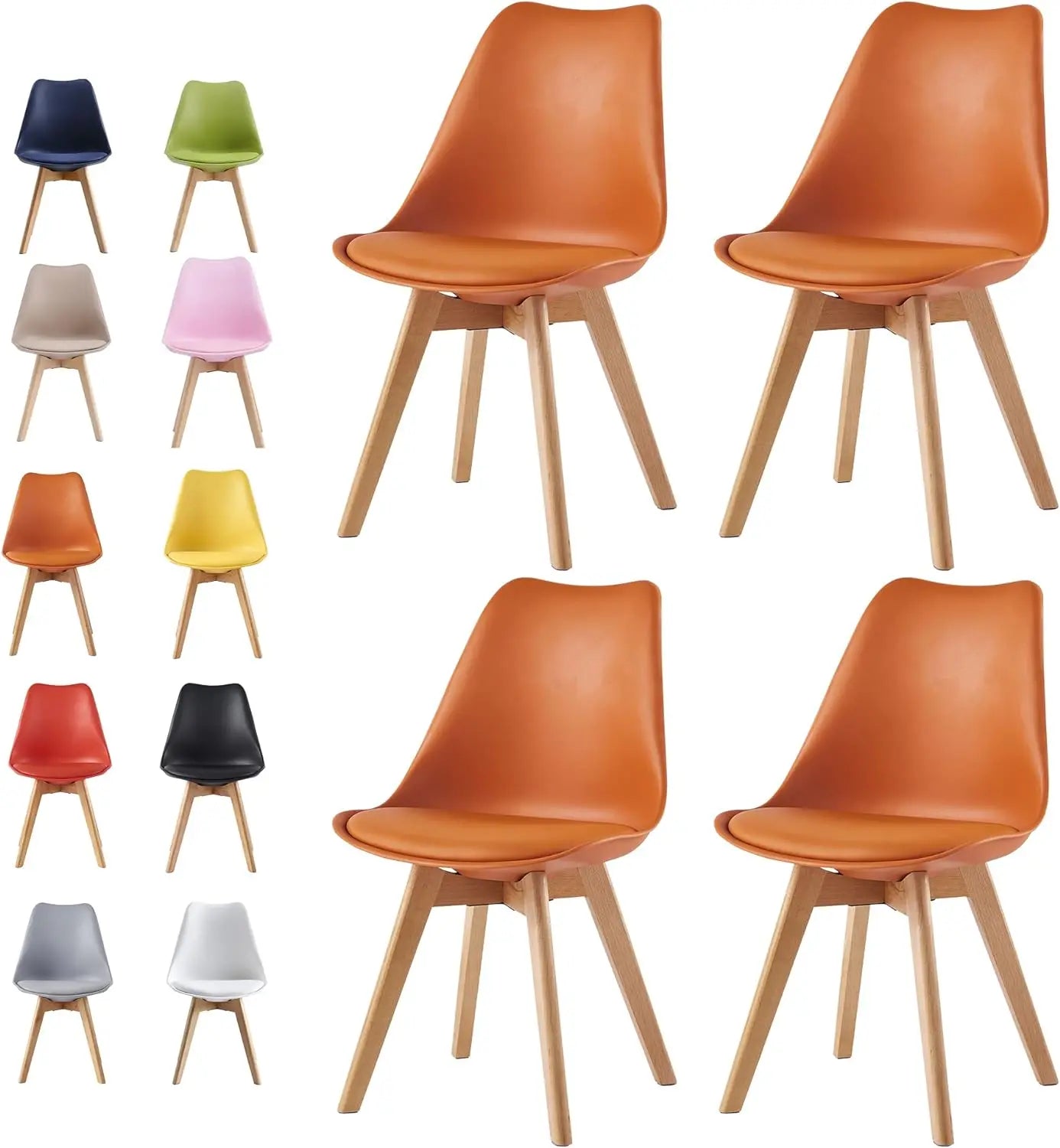 Orange Retro Dining Chairs set of 4