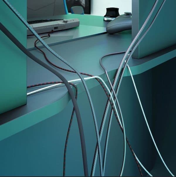 Zahura Dark Grey Gaming Desk with Hutch