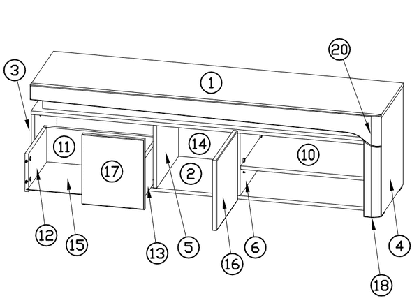 Cad Oak TV Unit