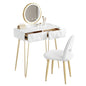 2 Draw White Elegant Vanity Makeup Table Set with LED Mirror 