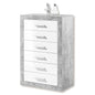 Artiep Tallboy Chest of Drawers Grey and WhiteGloss 6 DRAW Unit