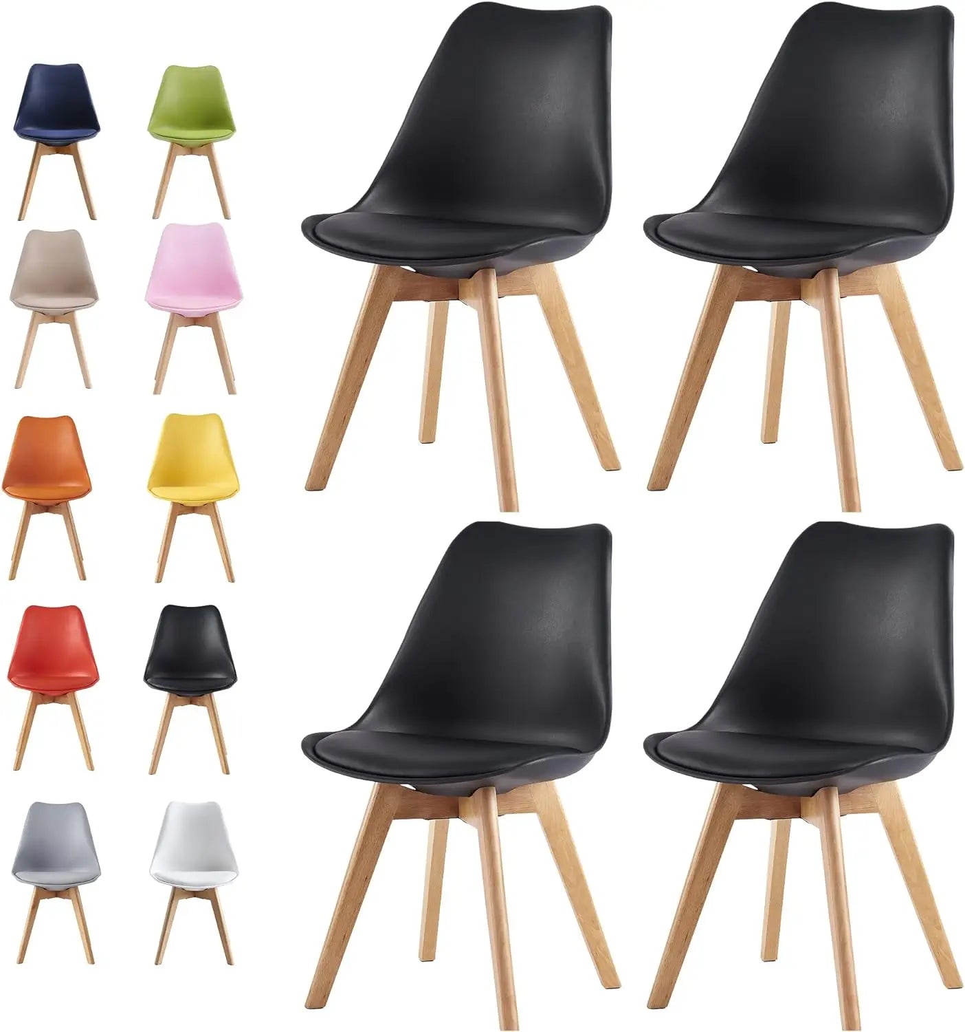 Black Retro Dining Chairs set of 4 