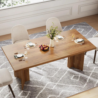Farmena Walnut theme farmhouse look Dining Table seats 4-6 people