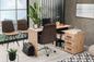 Gama oak and black corner desk - UK office Furniture