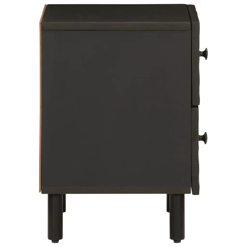 Mango wood bedside table side view