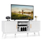 Modern White Rattan TV Stand 