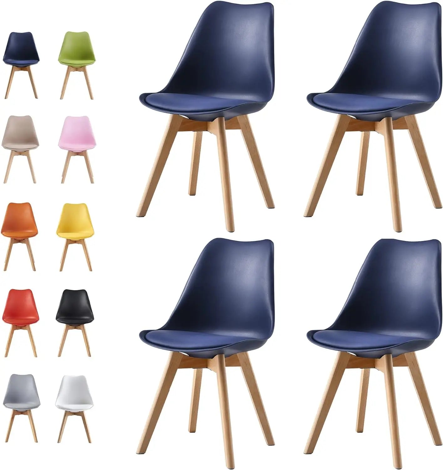 Navy Blue Retro Dining Chairs set of 4 