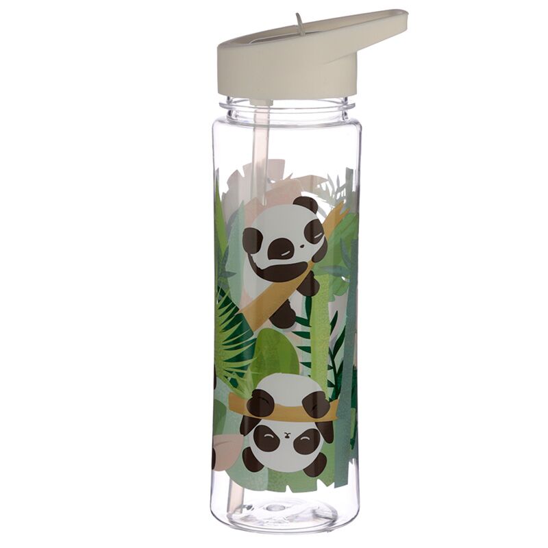 Back to school water bottle panda design