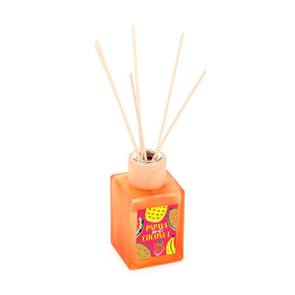 Orange diffuser with wooden sticks