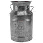 Retro vintage Silver Farmhouse Jug Vase Flowers and Garden