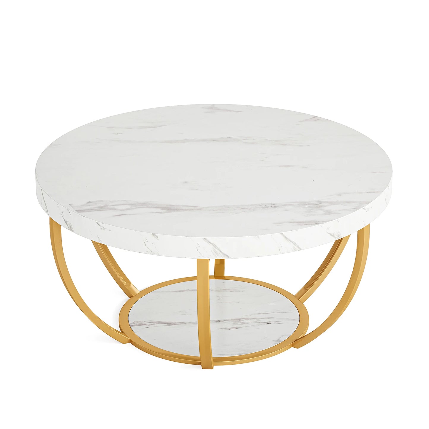 Riota White with gold frame Coffe Table 