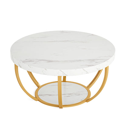 Riota White with gold frame Coffe Table 