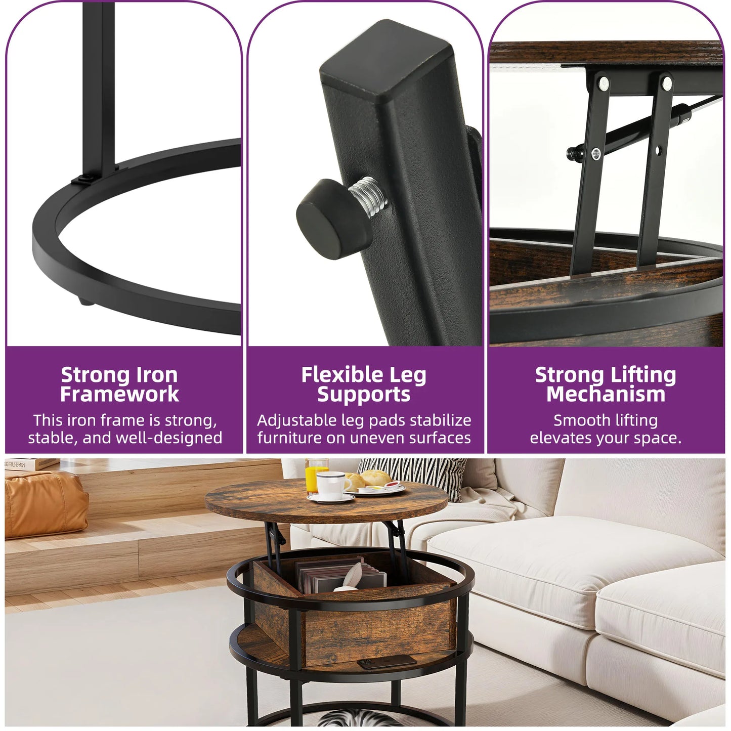 Round Coffee Table With Storage