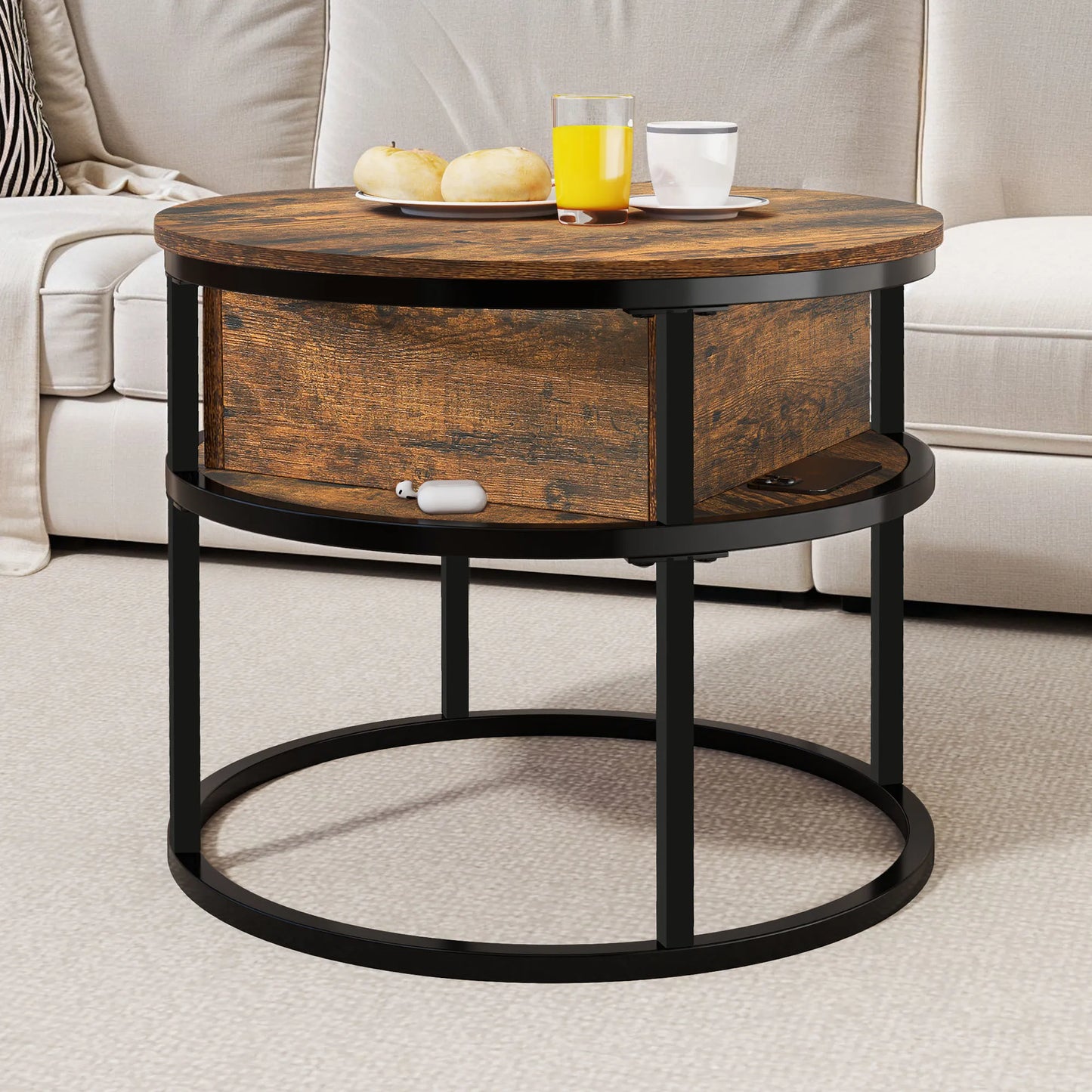 Round Wooden Coffee Table