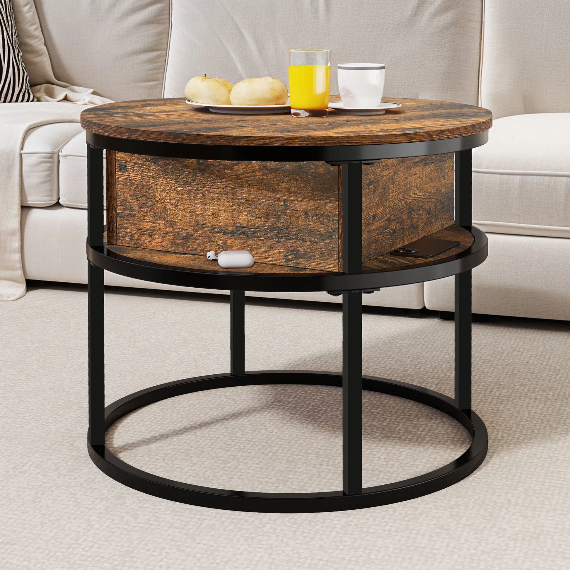 Round Wooden Coffee Table
