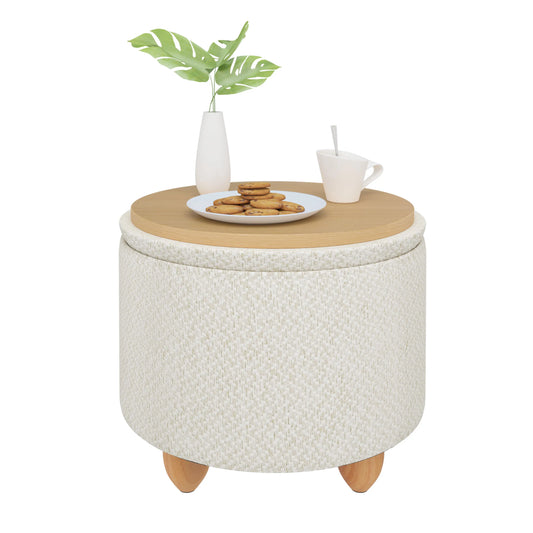 Round Storage Stool Footstool Side Table