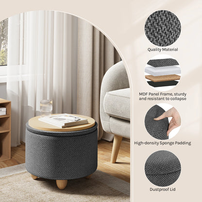 Round Storage Stool Footstool Side Table