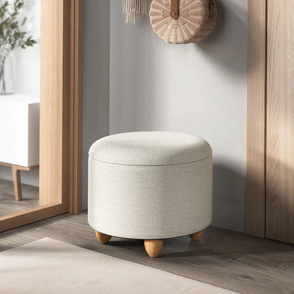 Round Storage Stool Footstool Side Table