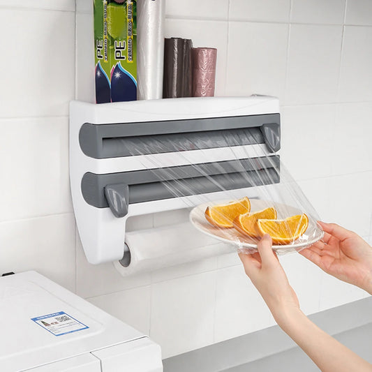 Wall Mounted Kitchen Cling Film Dispenser with Cutter