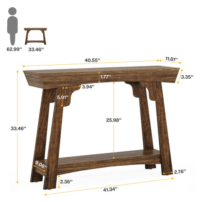 Tribesigns 2-Tier Entryway Table with Storage Shelf