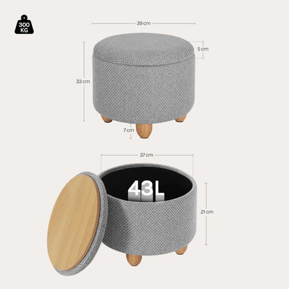 Round Storage Stool Footstool Side Table