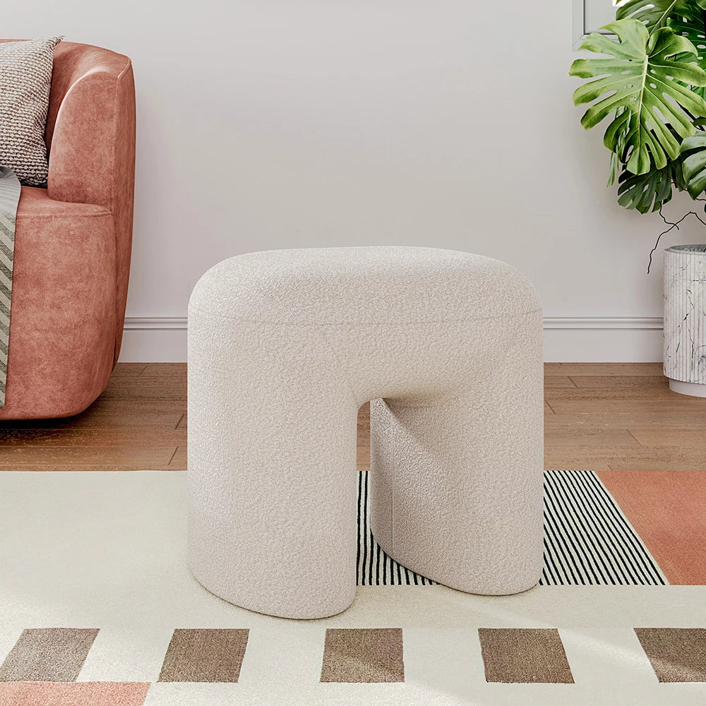 Teddy Bear Fur Ottoman footrest seating
