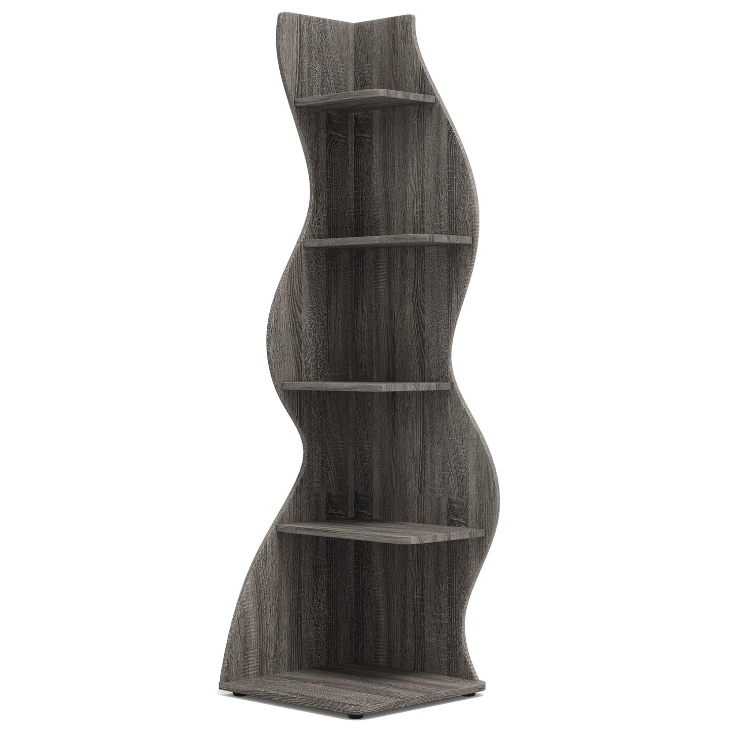 Tribesigns Corner Shelf Modern 5-Tier Wall Corner Bookshelf Grey 