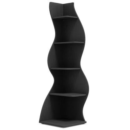 Tribesigns Corner Shelf Modern 5-Tier Wall Corner Bookshelf black