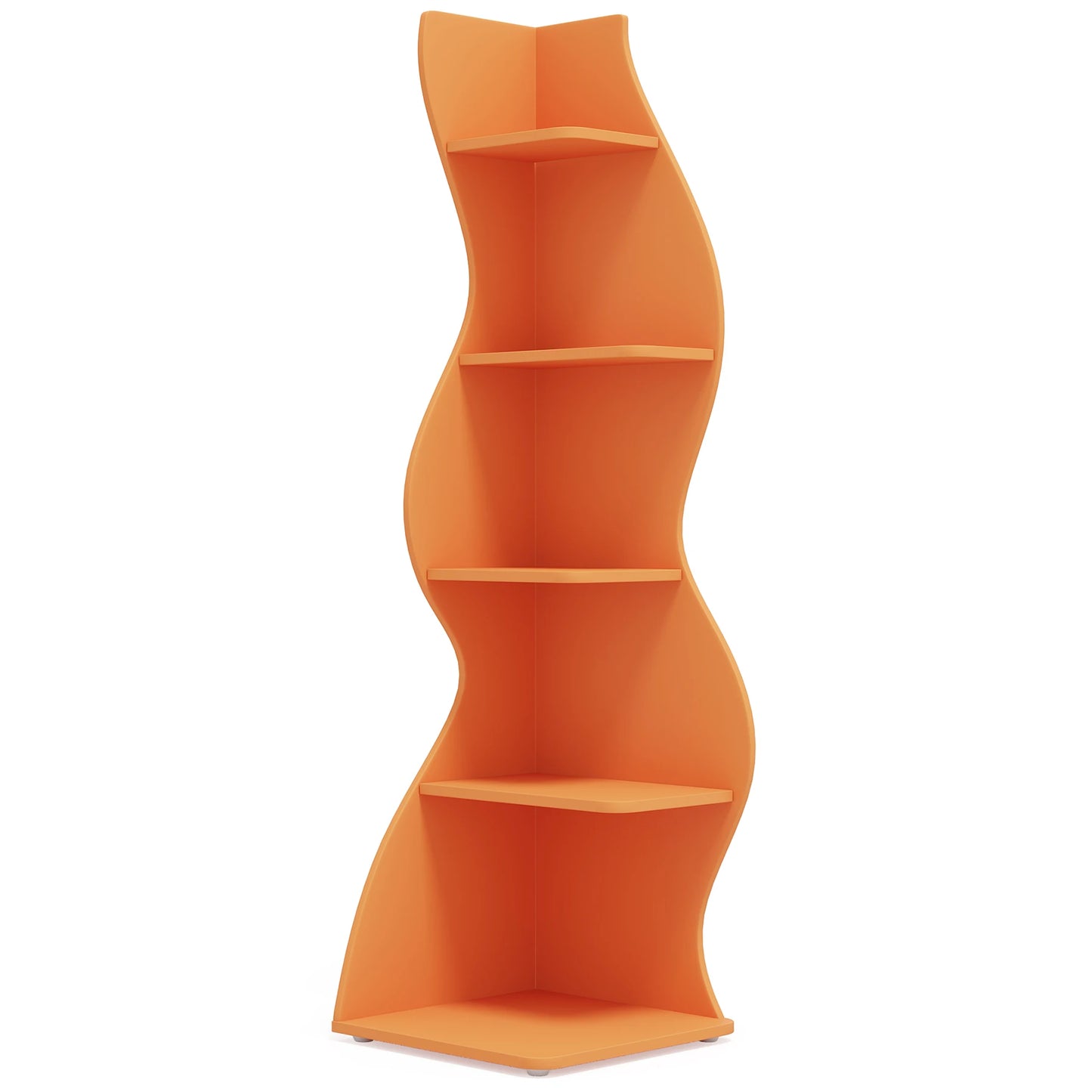 Tribesigns Corner Shelf Modern 5-Tier Wall Corner Bookshelf orange
