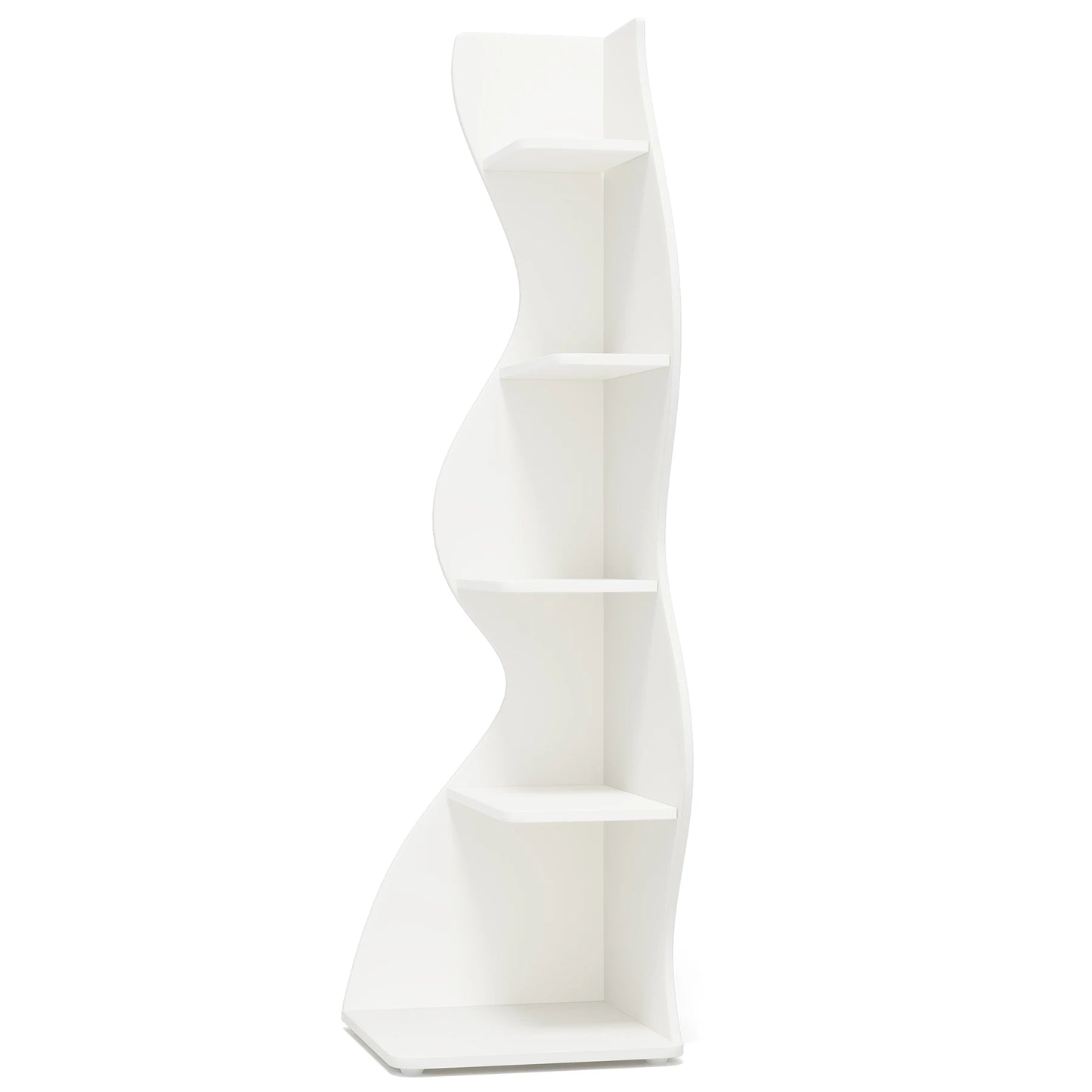 Tribesigns Corner Shelf Modern 5-Tier Wall Corner Bookshelf white