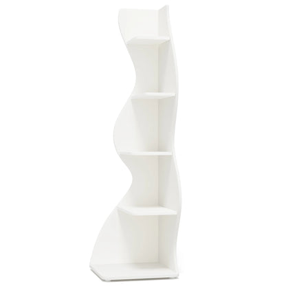 Tribesigns Corner Shelf Modern 5-Tier Wall Corner Bookshelf white