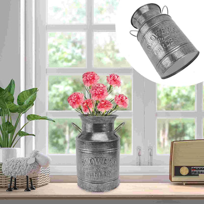 Vintage Silver Farmhouse Jug Vase Flowers and Garden