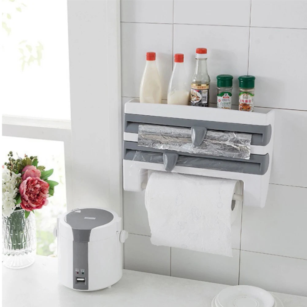 Wall mounted kitchen foil dispenser multi use