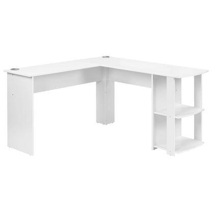 White L-shaped desk on a white background