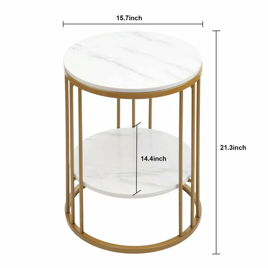 Gold and white side table dimensions