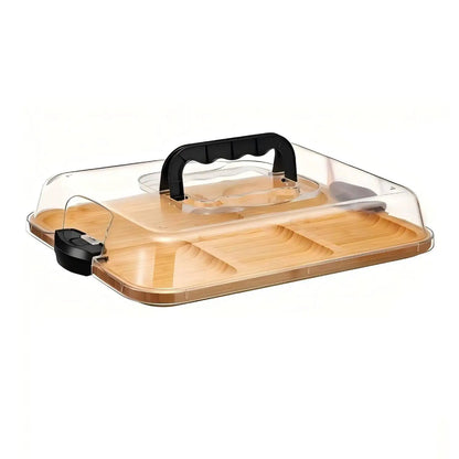 Wooden Serving tray display carry case