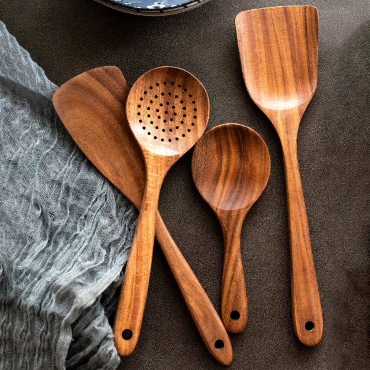 Wooden kitchen utensil set 4pc